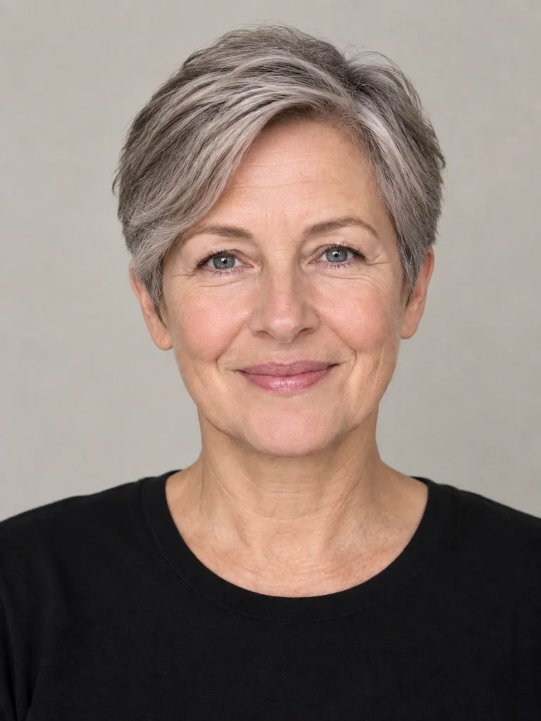 Grauer Pixie-Cut - kurz