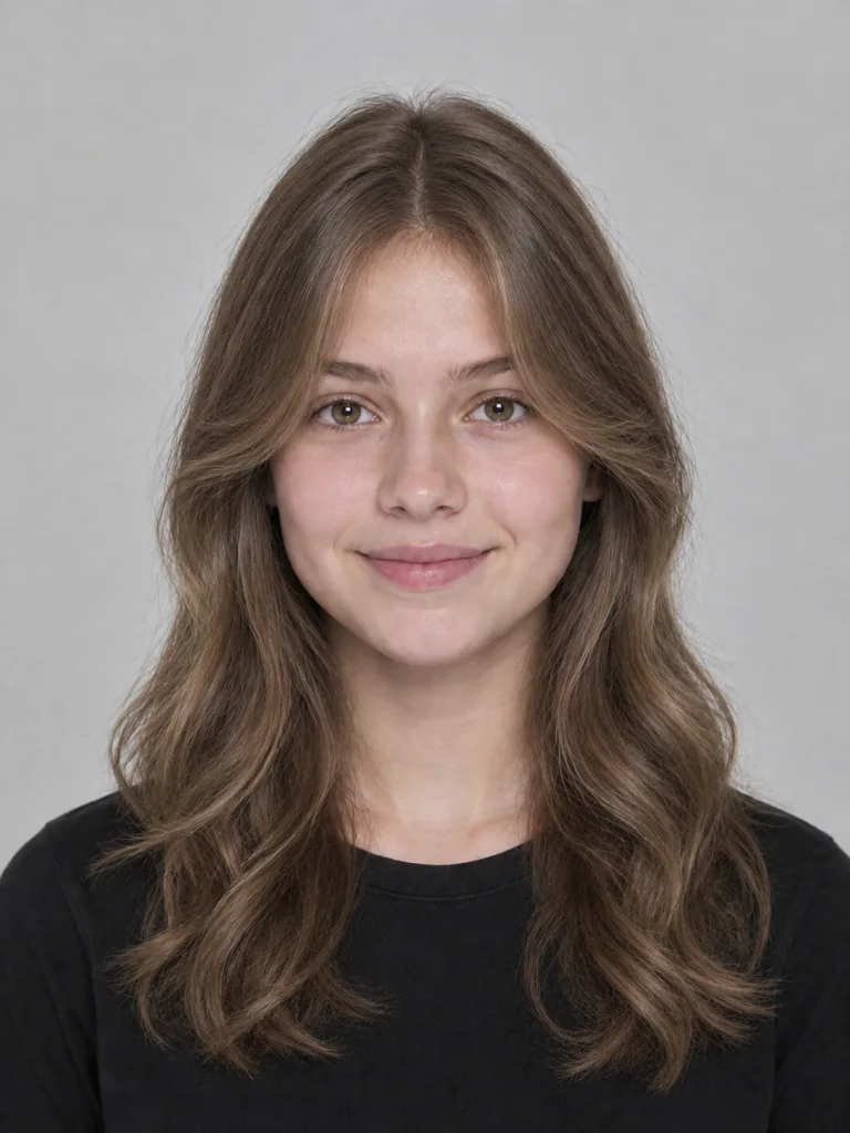 Teenagerin: Curtain Bangs - lang