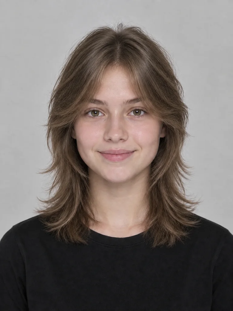 Teenagerin: Wolf Cut - mittellang