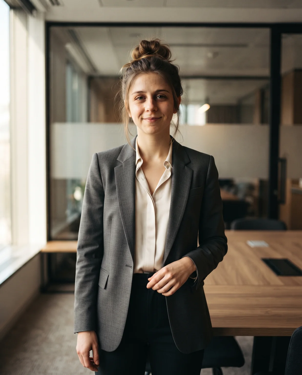 Business-Porträt im Blazer im Büro