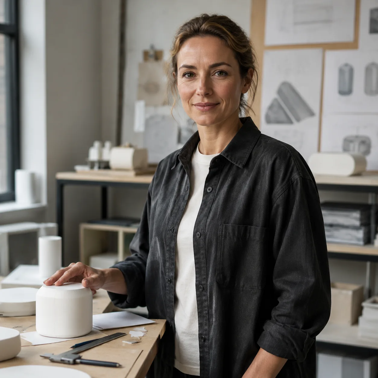 Produktdesigner-Porträt am Prototyp