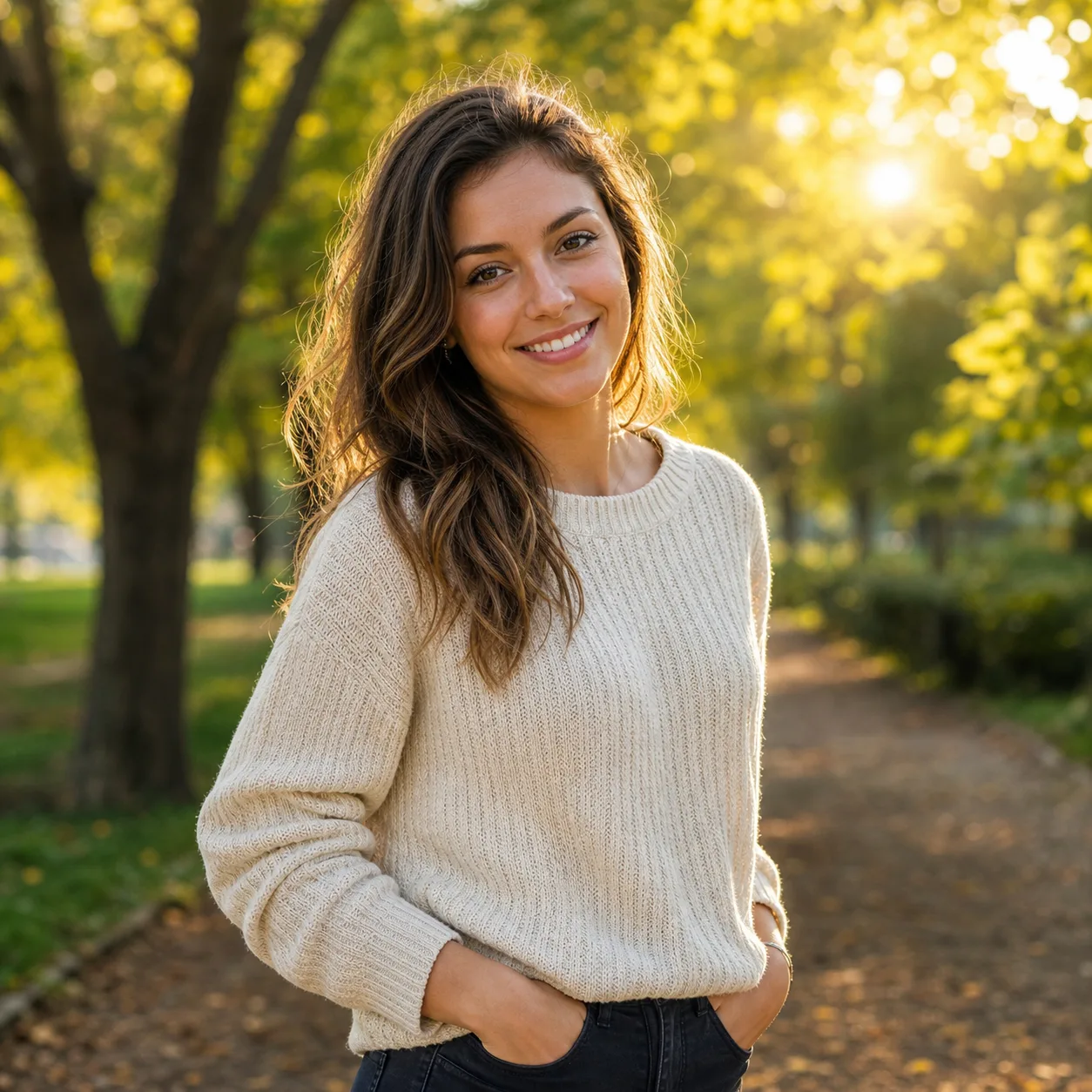 Bumble-Foto im Park zur Golden Hour