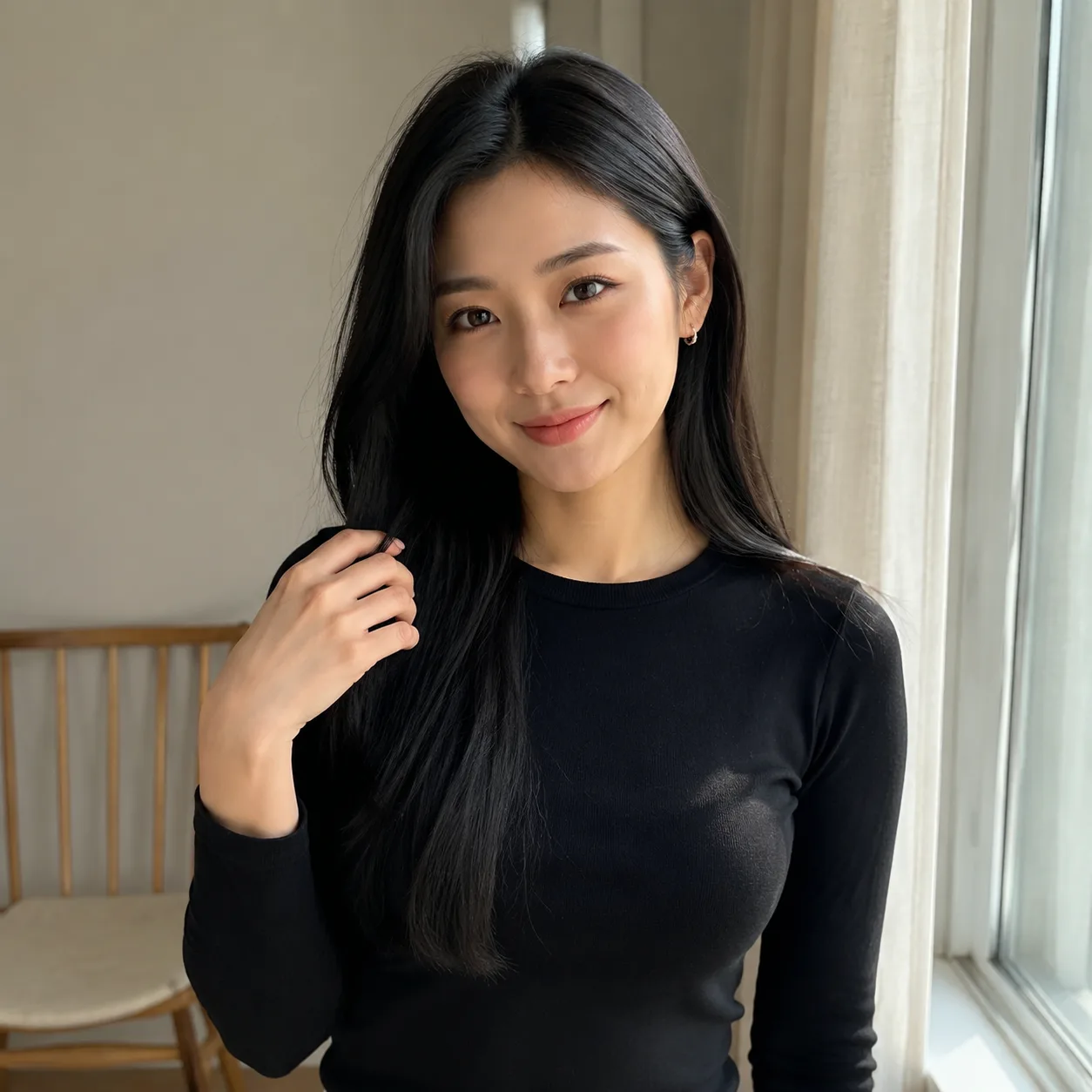 Minimalistisches Datingfoto in Schwarz