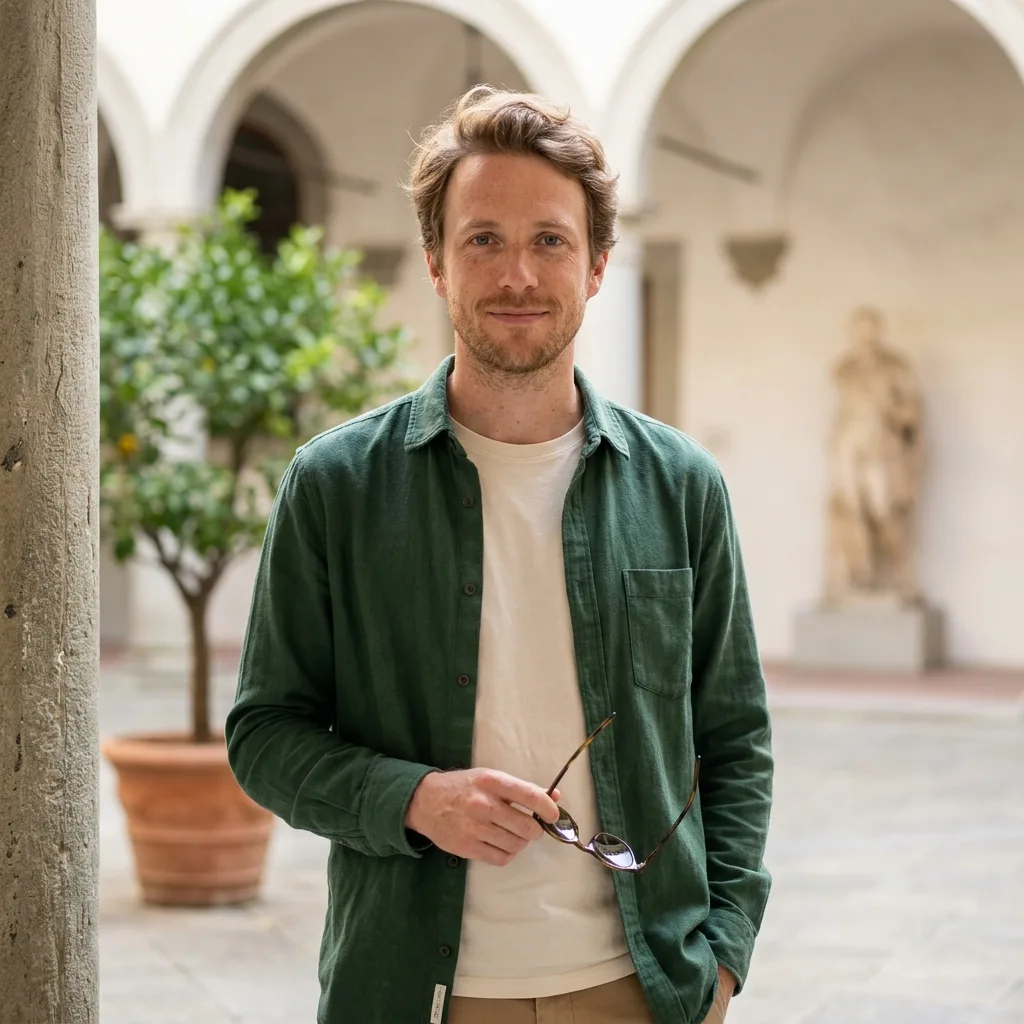Datingfoto im Innenhof eines Museums