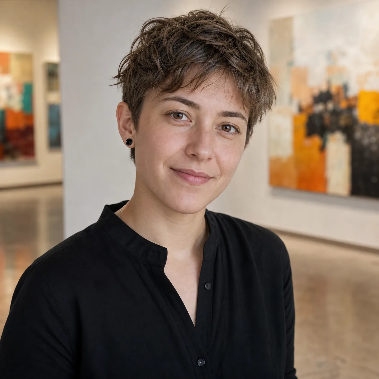 OkCupid-Foto in einer Kunstgalerie
