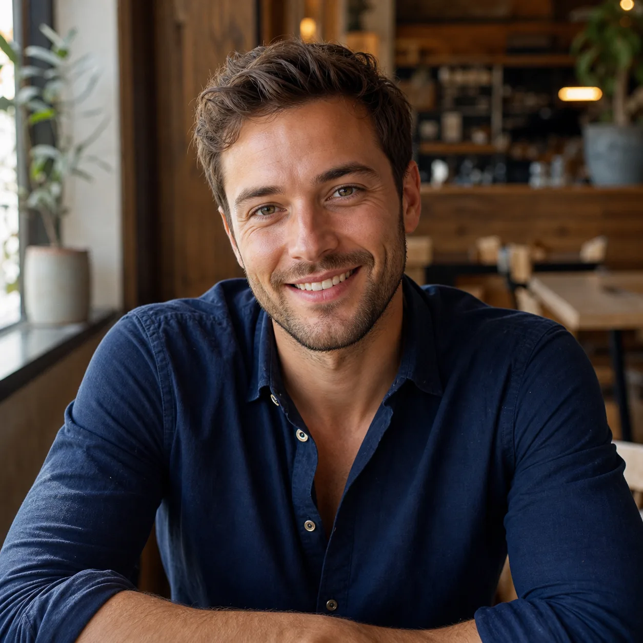 Tinder-Foto im Stadtcafé