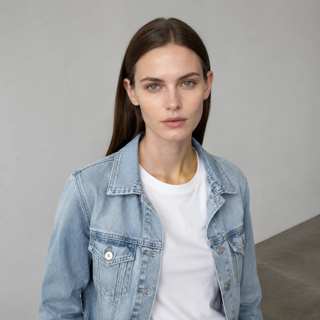 Cleaner Model-Test vor weißem Hintergrund