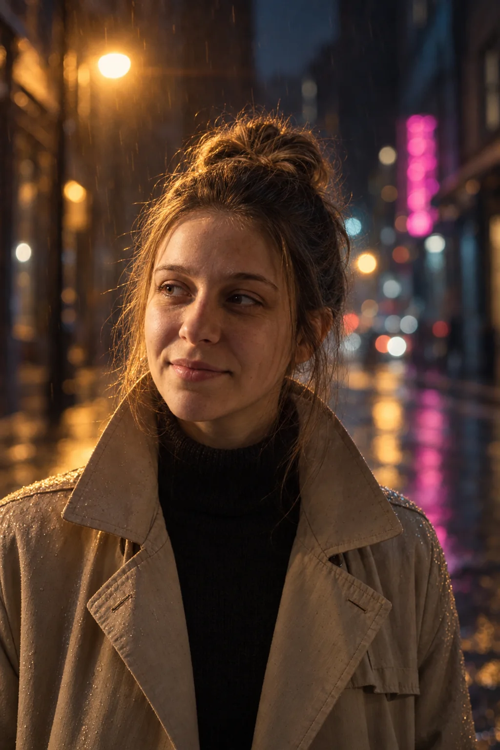 Filmisches Porträt im Regen