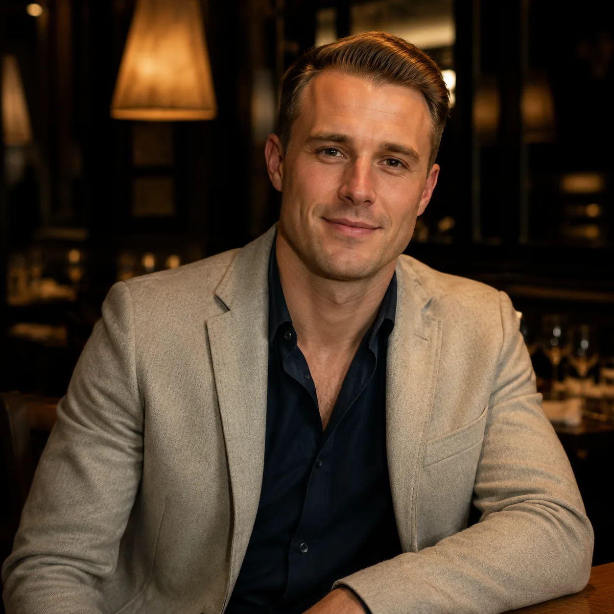 Porträt in eleganter Restaurantstimmung