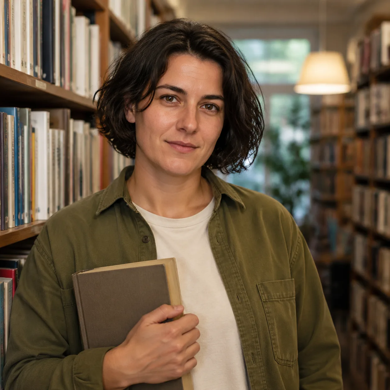 Porträt in einer öffentlichen Bibliothek