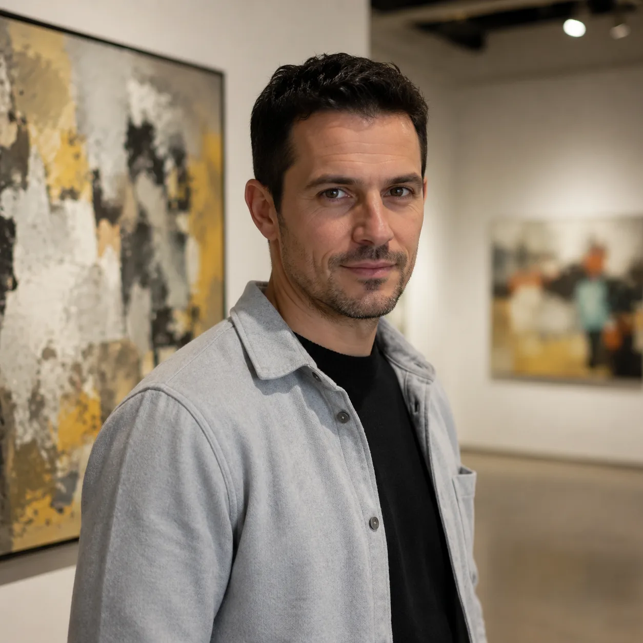 Porträt in einer Galerie für abstrakte Kunst