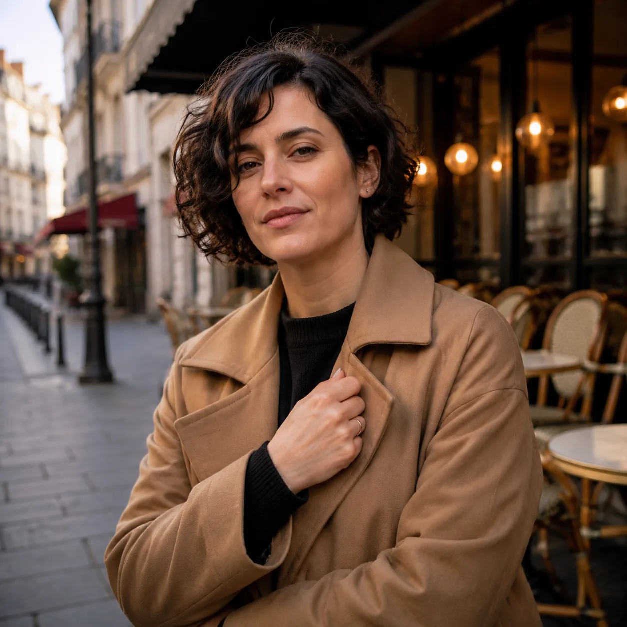 Paris-Porträt am Café