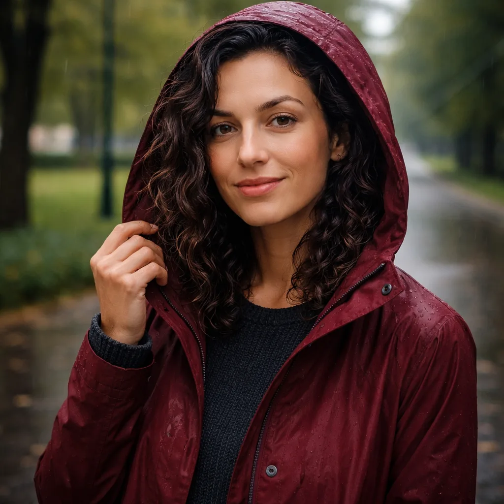 Porträt im Park nach dem Regen