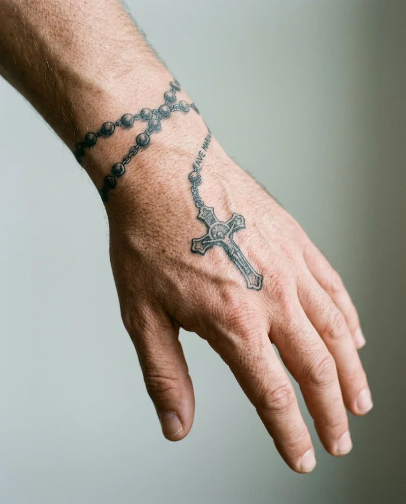 Rosenkranz auf der Hand - Hand