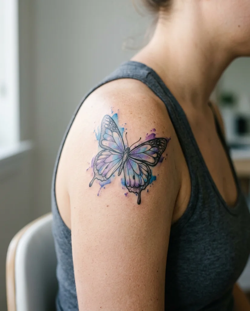 Aquarell-Schmetterling - Schulter