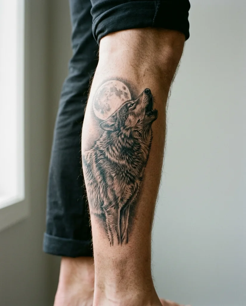 Wolf an der Wade - Wade